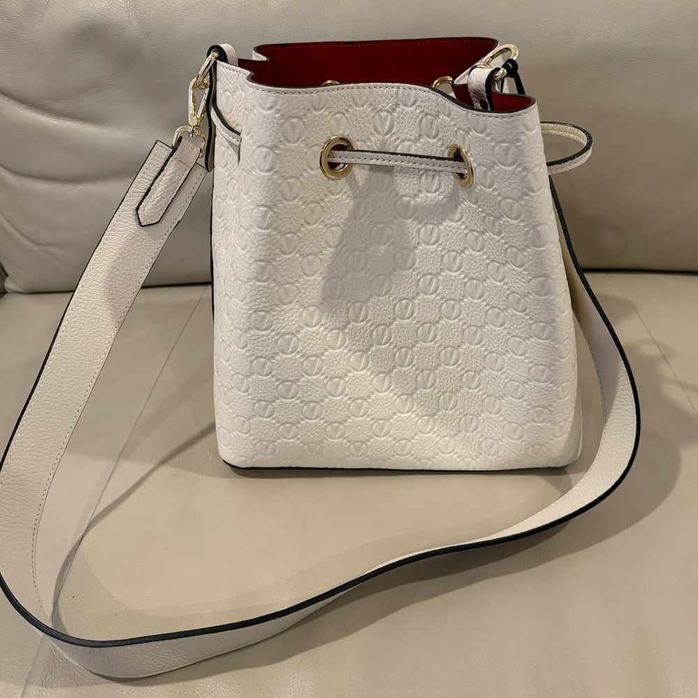 Valentino By Mario Valentino Karl Medallion Crossbody Bag In Milk - Picture 3 of 4